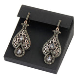 Sunspicems Gray Crystal Women Drop Earrings Antique Bride Wedding Jewelry