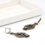 Sunspicems Gray Crystal Women Drop Earrings Antique Bride Wedding Jewelry