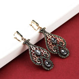 Sunspicems Gray Crystal Women Drop Earrings Antique Bride Wedding Jewelry