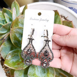 Sunspicems Gray Crystal Women Drop Earrings Antique Bride Wedding Jewelry