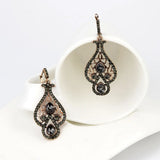 Sunspicems Gray Crystal Women Drop Earrings Antique Bride Wedding Jewelry