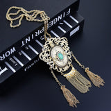 Sunspicems Women Necklace Tassels Pendant Arabic Bride Wedding Jewelry