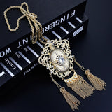 Sunspicems Women Necklace Tassels Pendant Arabic Bride Wedding Jewelry