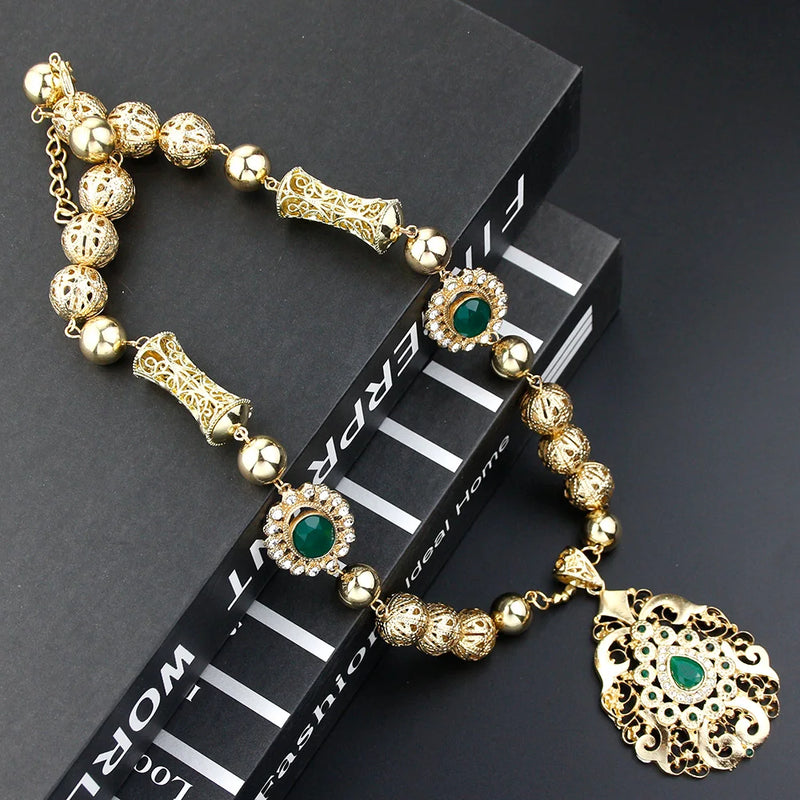 Sunspicems Moroccan Women Necklace Arabic Bride Wedding Jewelry