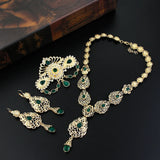 Sunspicems Morocco Bride Jewelry Sets Arabia Drop Earring Choker Necklace Caftan
