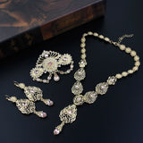Sunspicems Morocco Bride Jewelry Sets Arabia Drop Earring Choker Necklace Caftan
