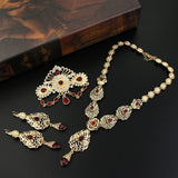 Sunspicems Morocco Bride Jewelry Sets Arabia Drop Earring Choker Necklace Caftan