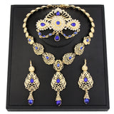 Sunspicems Morocco Bride Jewelry Sets Arabia Drop Earring Choker Necklace Caftan