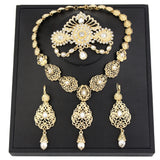 Sunspicems Morocco Bride Jewelry Sets Arabia Drop Earring Choker Necklace Caftan