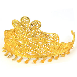 Sunspicems Morocco Algeria Crown Women Tiaras African Bride Hair Jewelry