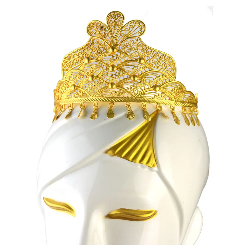 Sunspicems Morocco Algeria Crown Women Tiaras African Bride Hair Jewelry
