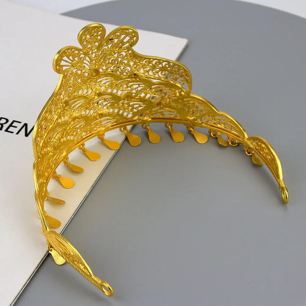 Sunspicems Morocco Algeria Crown Women Tiaras African Bride Hair Jewelry