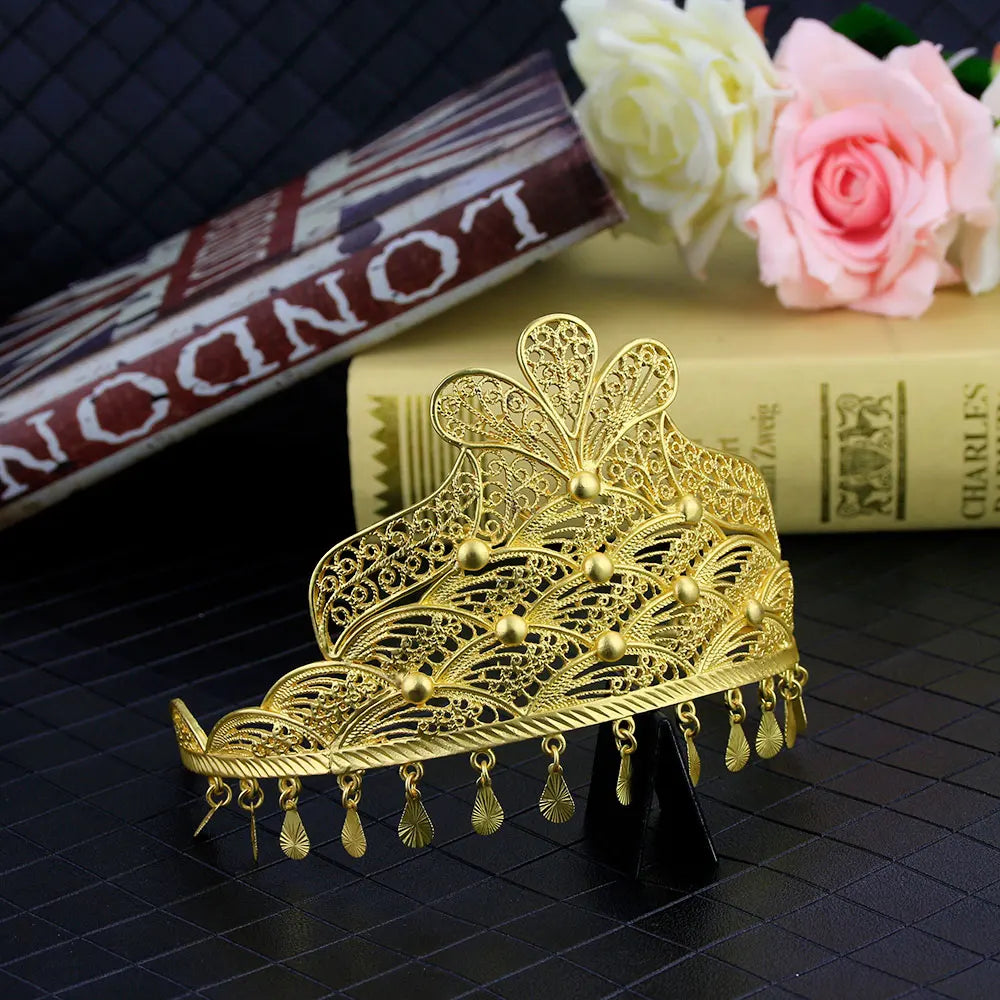 Sunspicems Morocco Algeria Crown Women Tiaras African Bride Hair Jewelry
