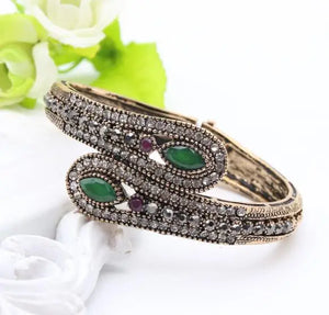 Vintage Bangles Cuff Bracelet Women Antique Silver Ethinc Wedding Jewelry