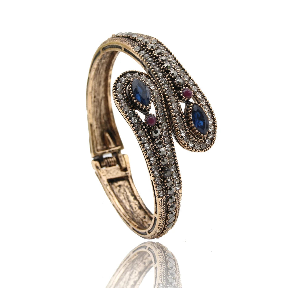 Vintage Bangles Cuff Bracelet Women Antique Silver Ethinc Wedding Jewelry