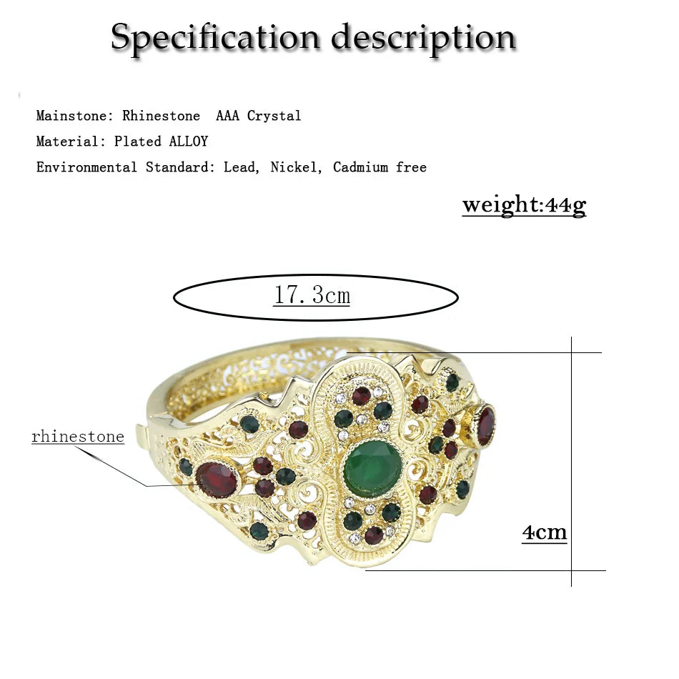 Sunspicems Colorful Crystal Women Bangle Indian Morocco Bracelet