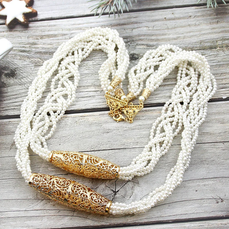 Sunspicems Elegent Caftan Jewelry 2 Layers Necklace