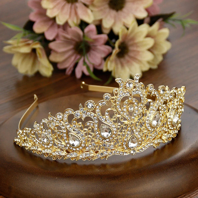Sunspicems Elegant Algeria Morocco Crown Tiaras For Women Headpieces