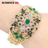 Morocco Crystal Women Bangle Cuff Bracelet Set