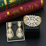 Morocco Crystal Women Bangle Cuff Bracelet Set