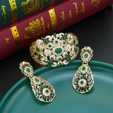 Morocco Crystal Women Bangle Cuff Bracelet Set