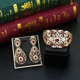 Morocco Crystal Women Bangle Cuff Bracelet Set