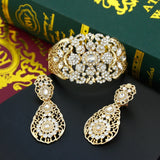 Morocco Crystal Women Bangle Cuff Bracelet Set