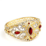 Sunspicems Elegant Morocco Women Bangle Crystal Cuff Bracelet