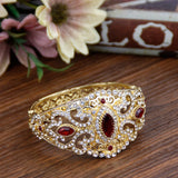 Sunspicems Elegant Morocco Women Bangle Crystal Cuff Bracelet