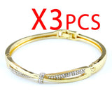 Sunspicems Arabian Women Crystal Bow Cuff Bracelet Set