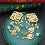 Sunspicems Orange Crystal Caftan Hijab Brooch Pin