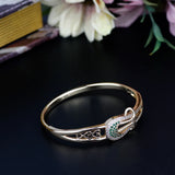 Sunspicems Zircon Bracelet For Women Crystal Morocco Copper Bangle