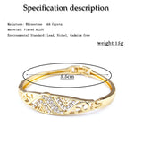 Arabian Women Bracelet Set Crystal Bangle Side Open Dubai Bride Jewelry