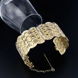 Sunspicems Metal Cuff Bracelet Women Hollow Pattern Algeria Morocco Bangle