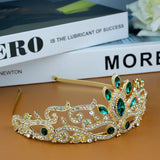 Sunspicems Moroccan Wedding Jewelry Women Tiaras Fire Crystal Crown