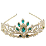 Sunspicems Moroccan Wedding Jewelry Women Tiaras Fire Crystal Crown