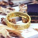 Sunspicems Morocco Bangle Hollow Bracelet for Women Open Sleeve Cuff