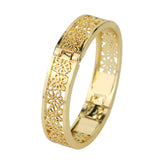 Sunspicems Morocco Bangle Hollow Bracelet for Women Open Sleeve Cuff