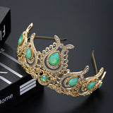 Sunspicems Morocco Caftan Tulips Crown Arabic Crsytal Headwear Tiaras