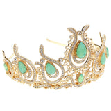 Sunspicems Morocco Caftan Tulips Crown Arabic Crsytal Headwear Tiaras