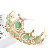 Sunspicems Morocco Caftan Tulips Crown Arabic Crsytal Headwear Tiaras