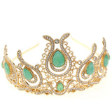 Sunspicems Morocco Caftan Tulips Crown Arabic Crsytal Headwear Tiaras