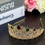 Sunspicems Morocco Crown Women Headpieces Crystal Tiaras Wedding Jewelry