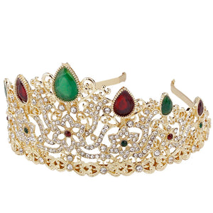Sunspicems Morocco Crown Women Headpieces Crystal Tiaras Wedding Jewelry