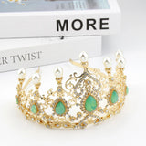 Sunspicems Pearl Hair Crown Arabic Turkey Flower Women Tiaras