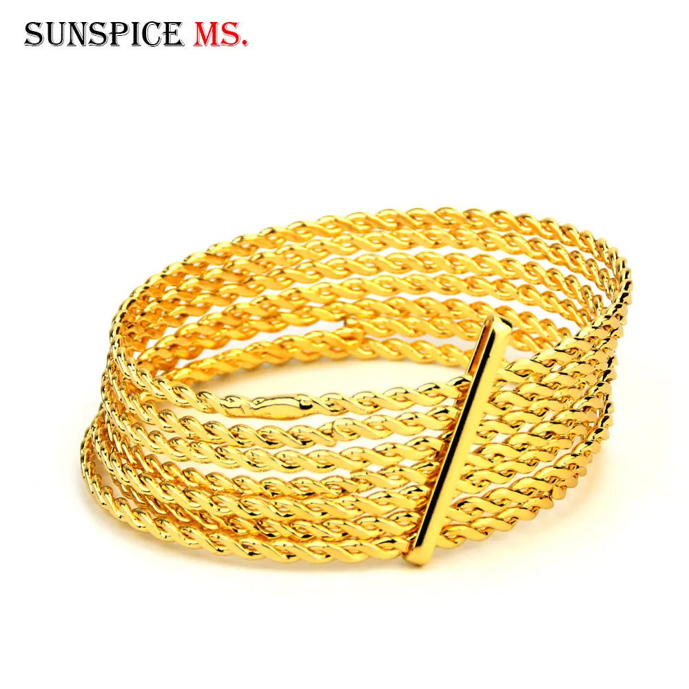 Sunspicems Silver Thin Bracelet Sets for Women