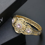 Sunspicems Morocco Women Bracelet Crystal Hollow Bangle