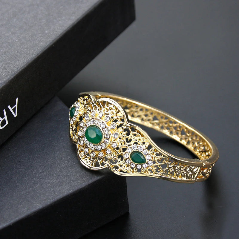 Sunspicems Morocco Women Bracelet Crystal Hollow Bangle