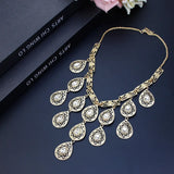 Sunspicems Morocco Bride Necklace Women Hanging Pendant Tassel Necklace