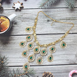 Sunspicems Morocco Bride Necklace Women Hanging Pendant Tassel Necklace